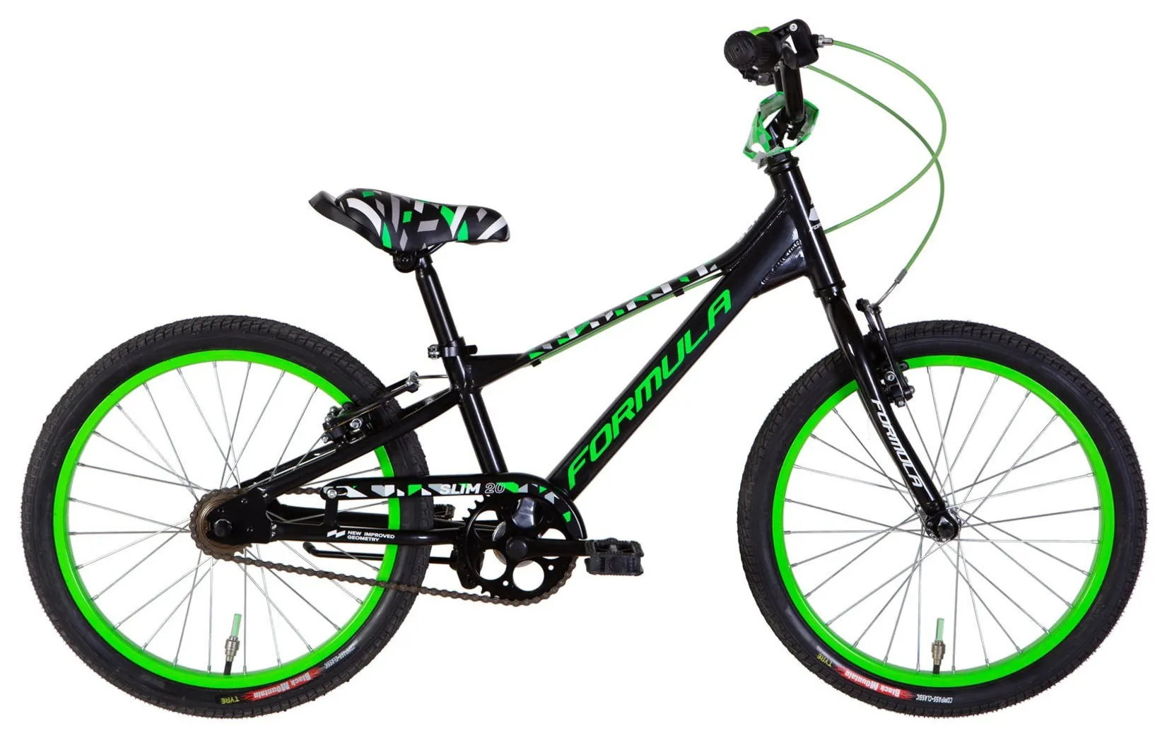 Велосипед AL 20" Formula Kid SLIM BH рама-10" чорний з зеленим 2026 (OPS-FRK-20-259)