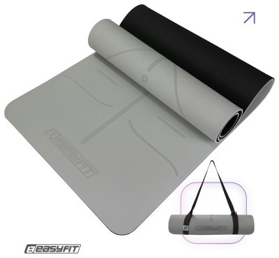 Килимок для йоги та фітнесу EasyFit Polarity stone з ремнем