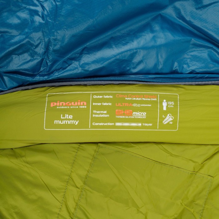 Спальный мешок Pinguin Lite Mummy (14/10°C), 195 см - Left Zip, Khaki (PNG 228342) 2020