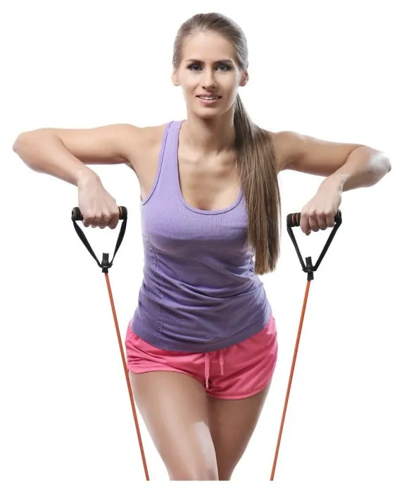 Трубчастий еспандер для фітнесу із ручками U-POWEX Latex resistance tube 30LB Red (13.5кг.)