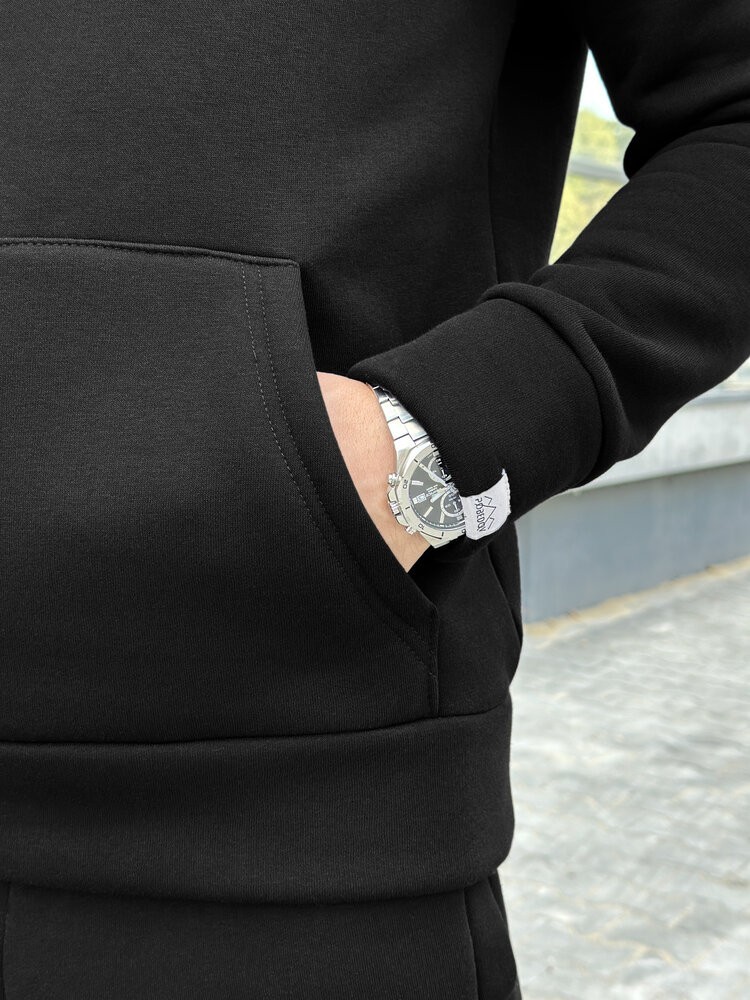 Тепле чоловіче худі на флісі з капюшоном молочне Pobedov 008 ЗИМА