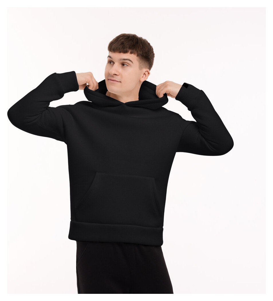 Теплые мужские худые на флисе с капюшоном молочное Pobedov 008 ЗИМА