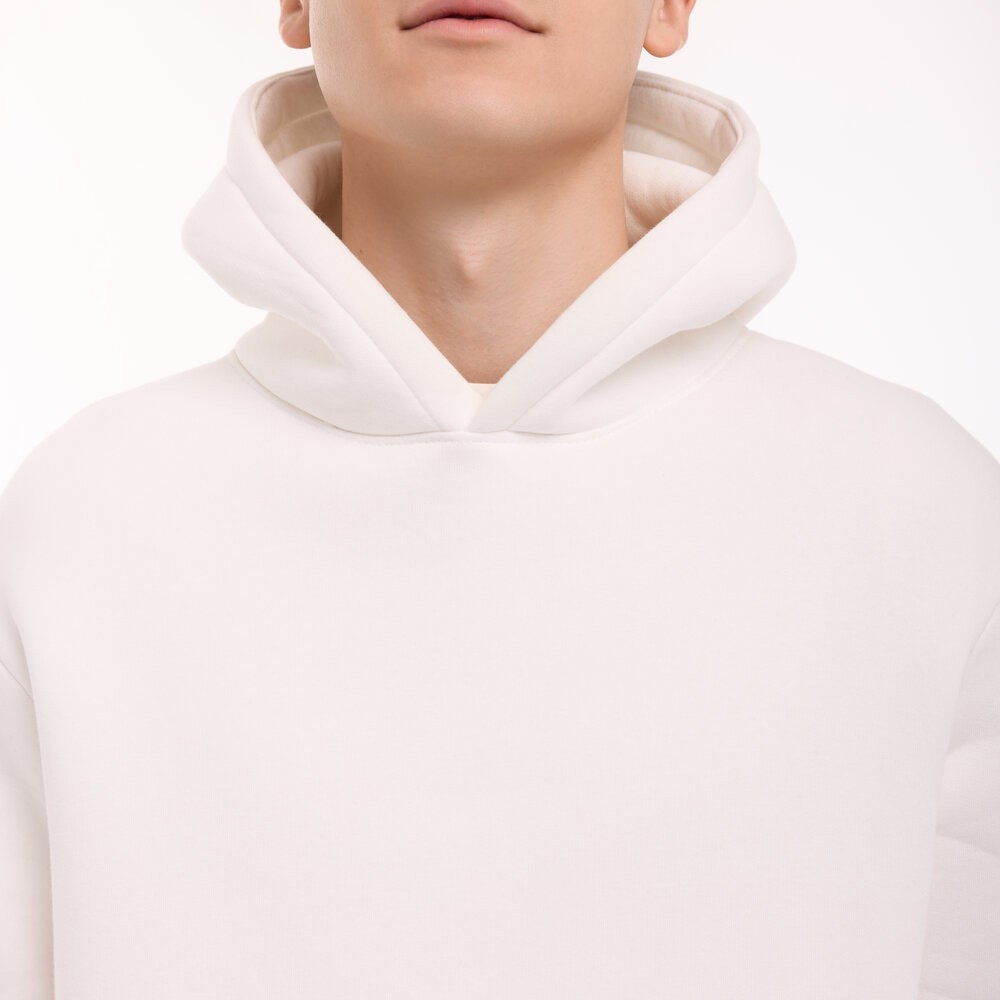 Теплые мужские худые на флисе с капюшоном молочное Pobedov 008 ЗИМА