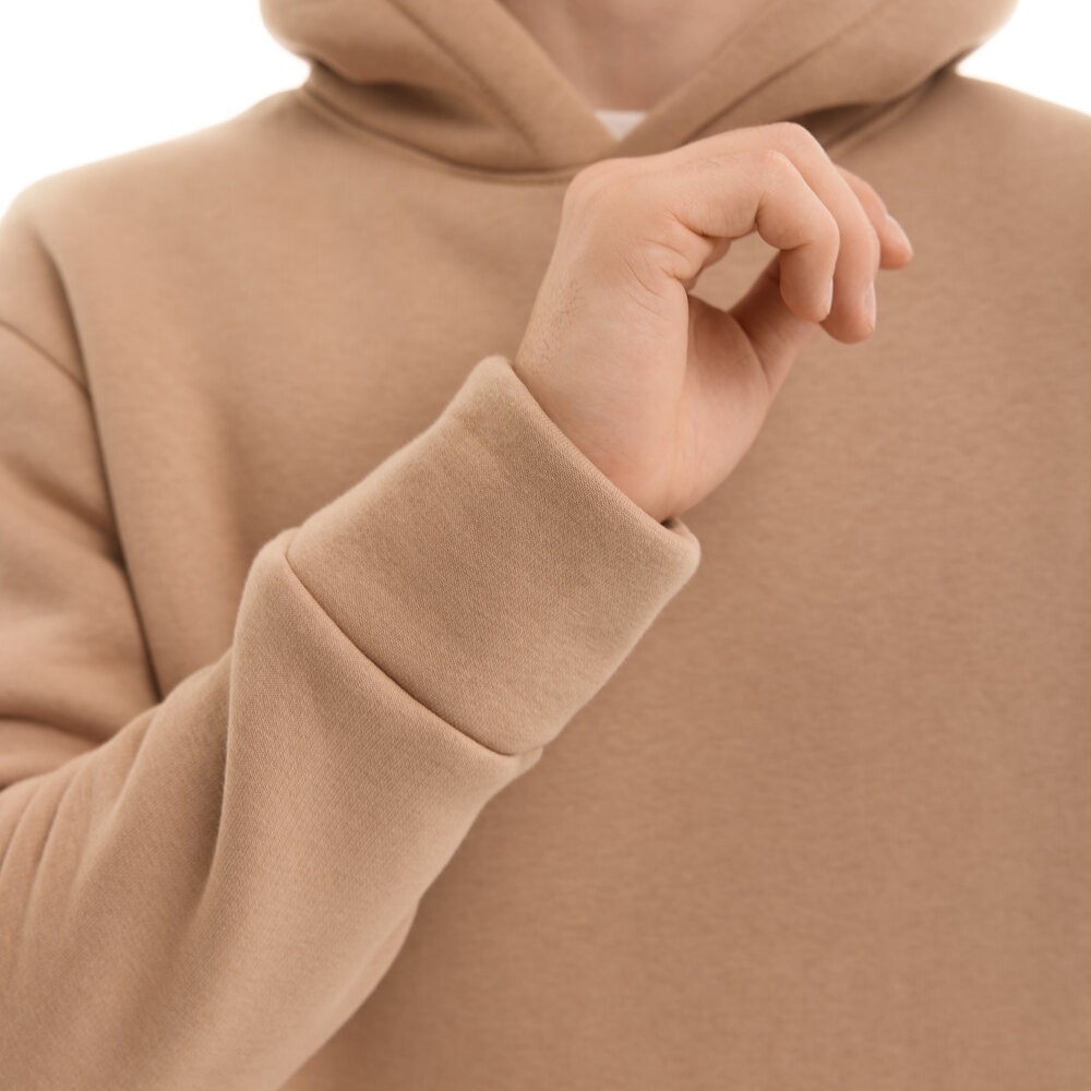 Теплые мужские худые на флисе с капюшоном молочное Pobedov 008 ЗИМА