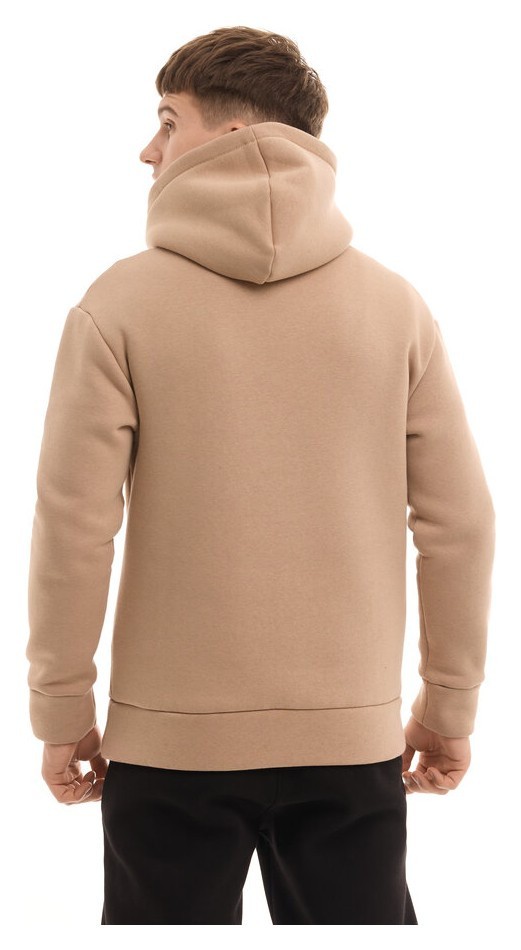 Теплые мужские худые на флисе с капюшоном молочное Pobedov 008 ЗИМА