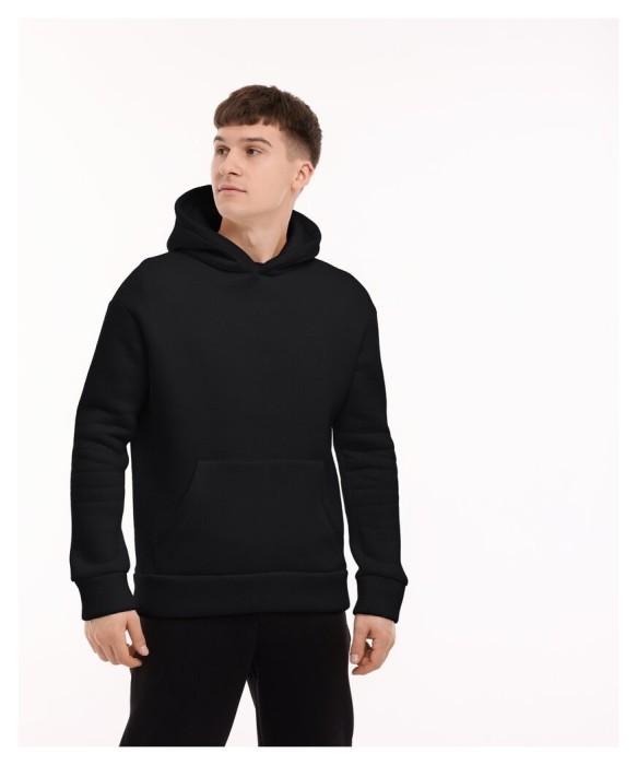 Тепле чоловіче худі на флісі з капюшоном молочне Pobedov 008 ЗИМА, укр, укр