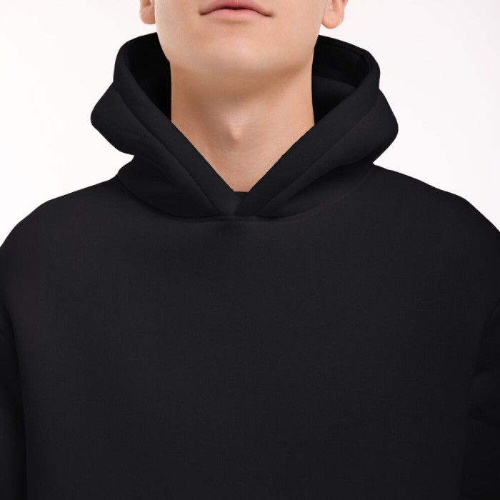 Тепле чоловіче худі на флісі з капюшоном молочне Pobedov 008 ЗИМА, укр, укр