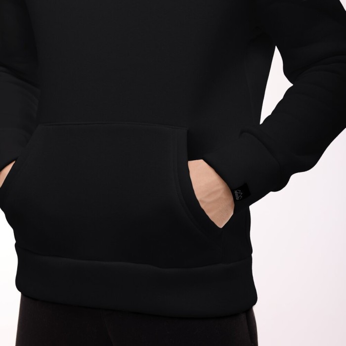 Тепле чоловіче худі на флісі з капюшоном молочне Pobedov 008 ЗИМА, укр, укр