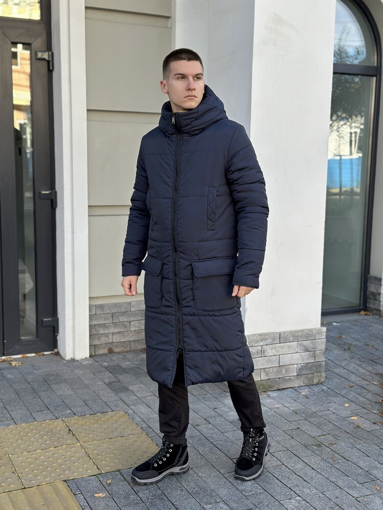 Мужская зимняя куртка темно-синяя Pobedov Tank L