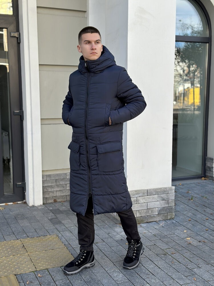 Мужская зимняя куртка темно-синяя Pobedov Tank L