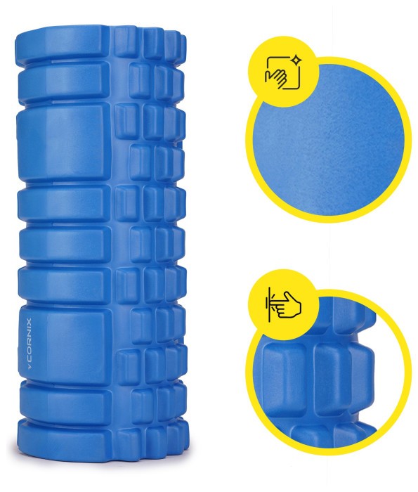 Масажний ролик Cornix EVA 33 x 14 см (валик, роллер) XR-0035 Blue