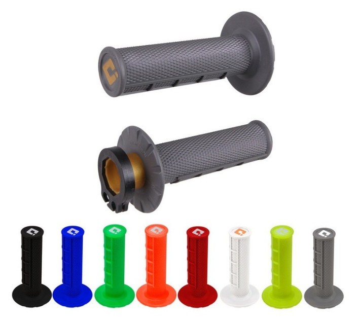 Мото гріпси ODI HALF-WAFFLE MX V2 Lock-On Soft Grey