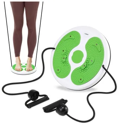 Диск здоровья для талии Cornix Twisting Waist Disc с эспандерами XR-0446 White/Green