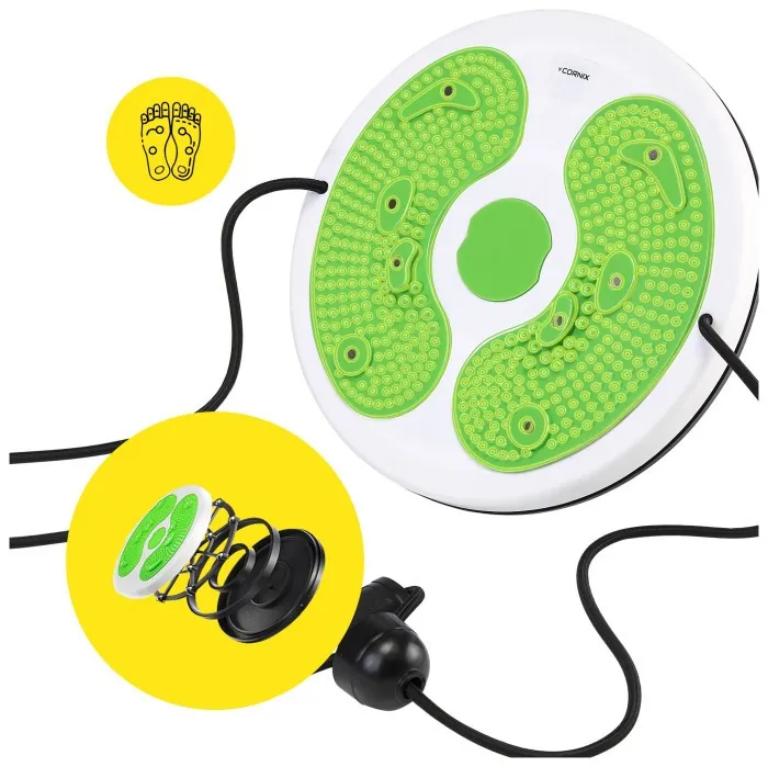 Диск здоровья для талии Cornix Twisting Waist Disc с эспандерами XR-0446 White/Green