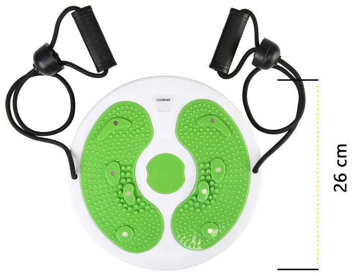 Диск здоровья для талии Cornix Twisting Waist Disc с эспандерами XR-0446 White/Green