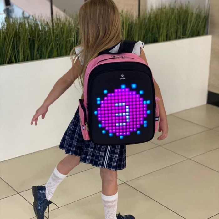 Рюкзак Sobi Pixel Kids SB9701 Pink із LED екраном, укр, укр