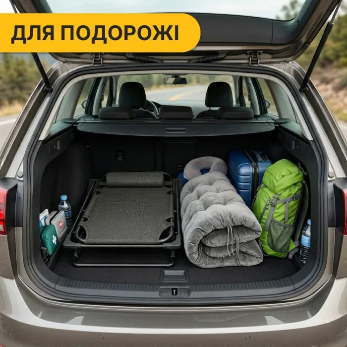 Розкладне крісло ліжко з оксамитовим матрацом LEOBRO Grey (LB-FCB-G4-GRY)