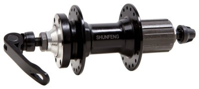 Задня втулка AL 36H під диск. SHUNFENG SF-A217R чорн. з ексцентром. пром. підшипні. під касету 8-9-10