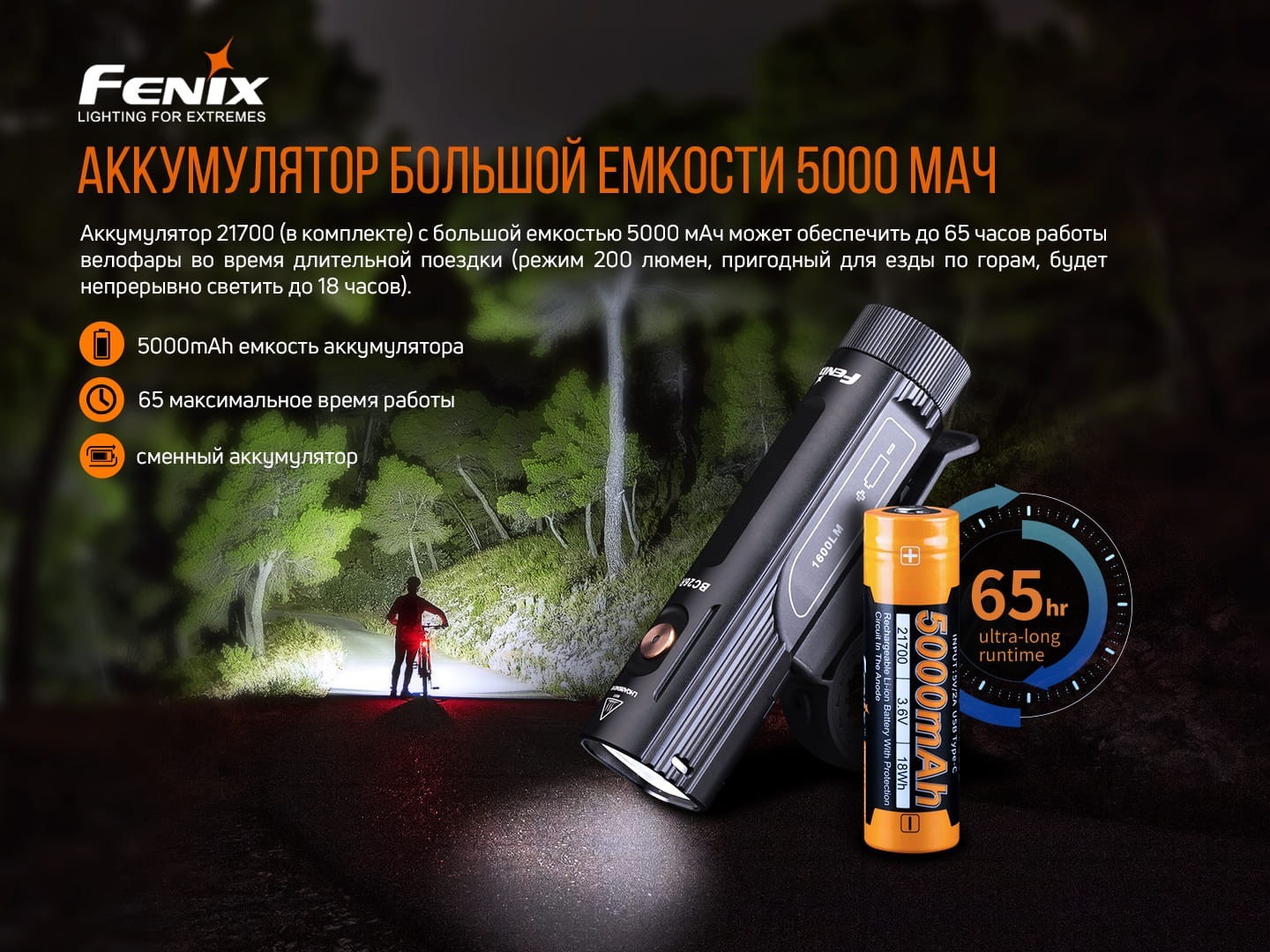 Велофара Fenix BC26R, укр, укр