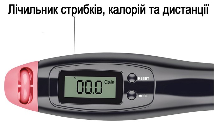 Швидкісна скакалка з лічильником EasyFit чорний-рожевий