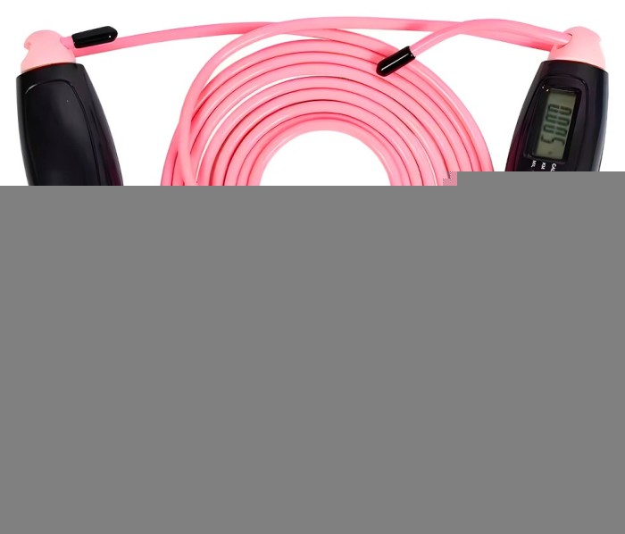 Швидкісна скакалка з лічильником EasyFit чорний-рожевий