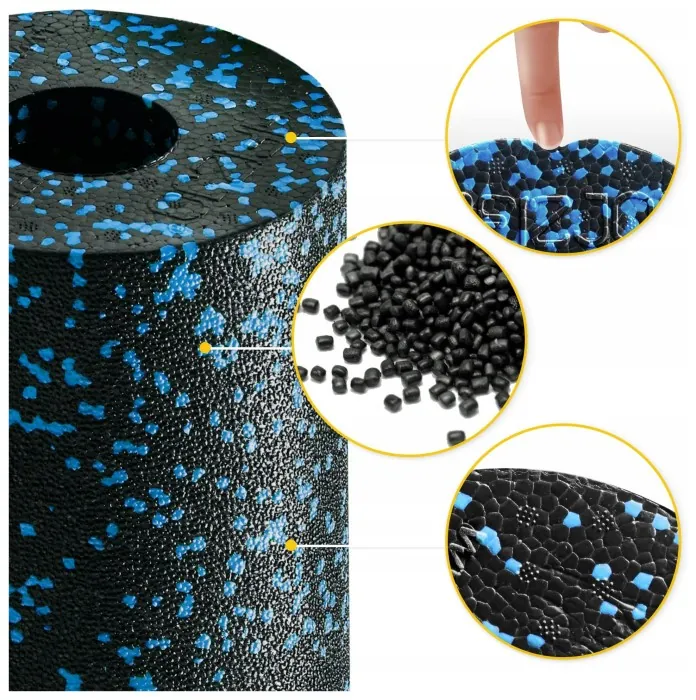 Масажний ролик 4FIZJO EPP PRO+ 33 x 14 см (валик, роллер) гладкий Black/Blue (P-5907222931417)