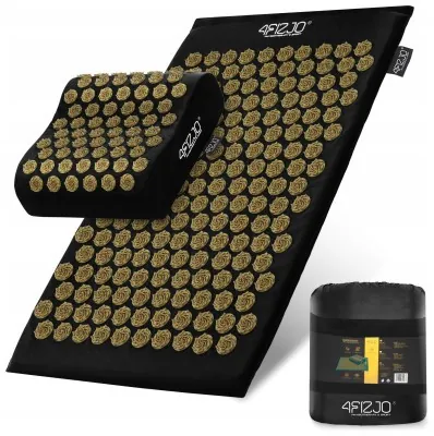 Килимок акупунктурний з подушкою 4FIZJO Ergo Mat Аплікатор Кузнєцова Black/Gold (P-5907739313881)