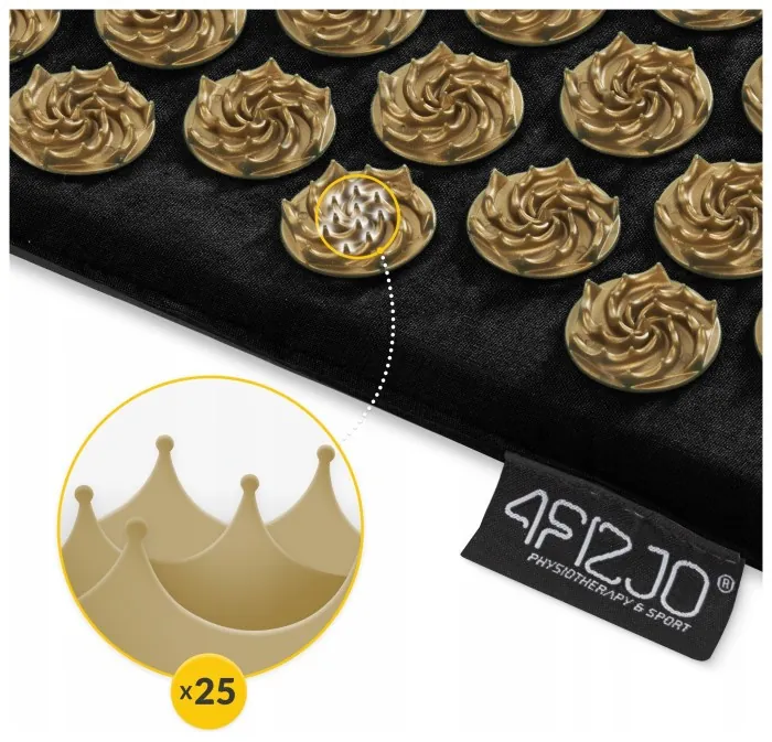 Килимок акупунктурний з подушкою 4FIZJO Ergo Mat Аплікатор Кузнєцова Black/Gold (P-5907739313881)