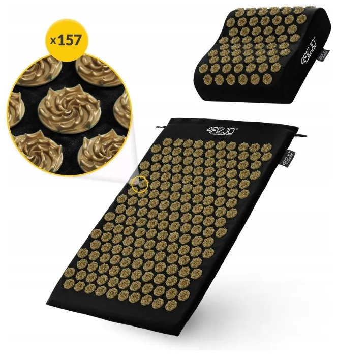 Килимок акупунктурний з подушкою 4FIZJO Ergo Mat Аплікатор Кузнєцова Black/Gold (P-5907739313881)