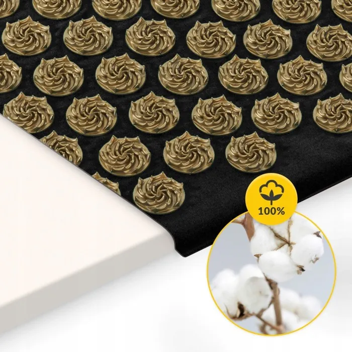 Килимок акупунктурний з подушкою 4FIZJO Ergo Mat Аплікатор Кузнєцова Black/Gold (P-5907739313881)