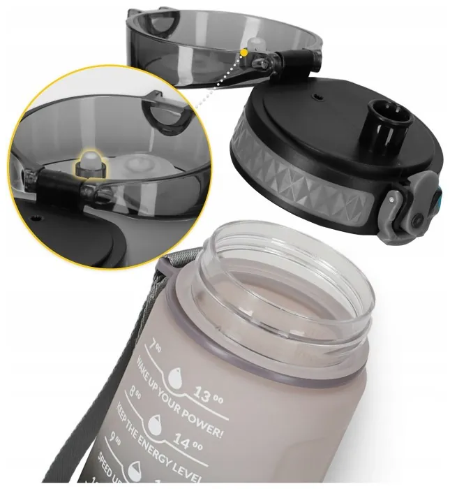 Пляшка для води спортивна 4FIZJO 500 мл Grey/Black (P-5905973400725)
