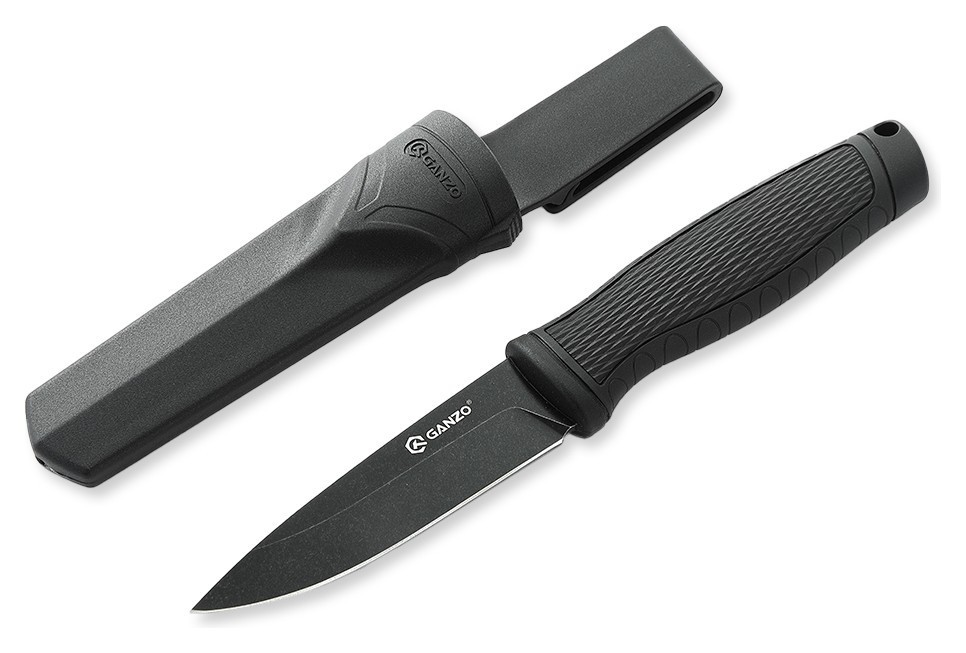 Ніж Ganzo G806BW-BK чорний з чохлом, укр, укр