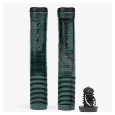 Грипсы WeThePeople PERFECT without flange 165mm Ø 29.5mm темно-зеленые с черными разводами, с брелком барендом