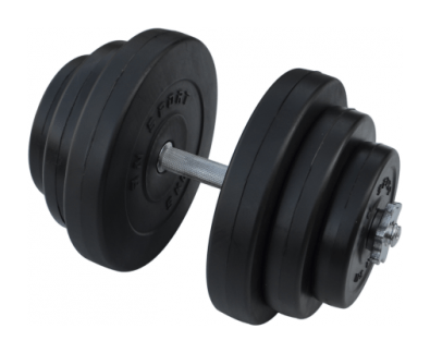 Композитна гантель RN-Sport 18 кг із хром грифом.