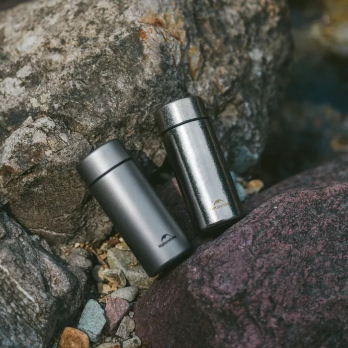 Термос Naturehike CNK2550CF017, титан, 0.2 л, світло-сірий