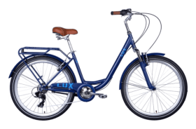 Велосипед уцененный ST 26" Dorozhnik LUX Vbr FR рама-17" синий с голубым (матовый) 2024