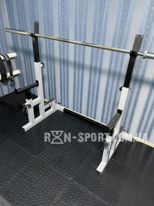 Стійки для присіду / Стійки для жиму лежачи регульовані, зі страховими упорами, чорні, укр, укр