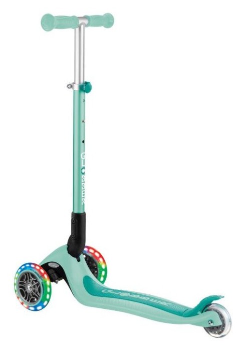 Самокат GLOBBER серии PRIMO FOLDABLE LIGHTS, мятный, колеса с подсветкой, 50кг, 3+