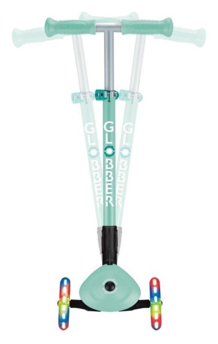 Самокат GLOBBER серии PRIMO FOLDABLE LIGHTS, мятный, колеса с подсветкой, 50кг, 3+