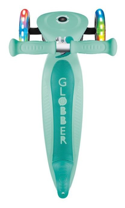 Самокат GLOBBER серії PRIMO FOLDABLE LIGHTS, м'ятний, колеса з підсвіткою, 50кг, 3+, укр, укр