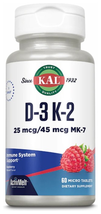 D3 & K2 25mcg - 60 tabs Raspberry