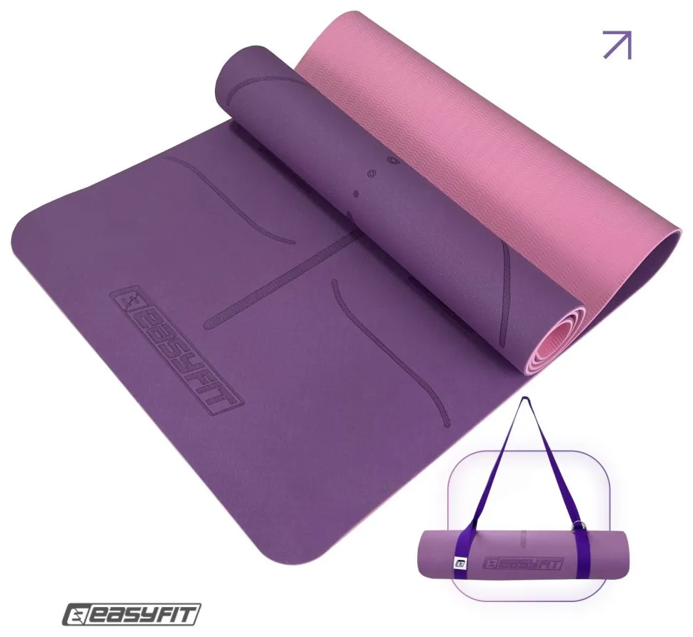 Килимок для йоги та фітнесу EasyFit Polarity Padma з ремнем (EFIT_EF-A19241s-VP)