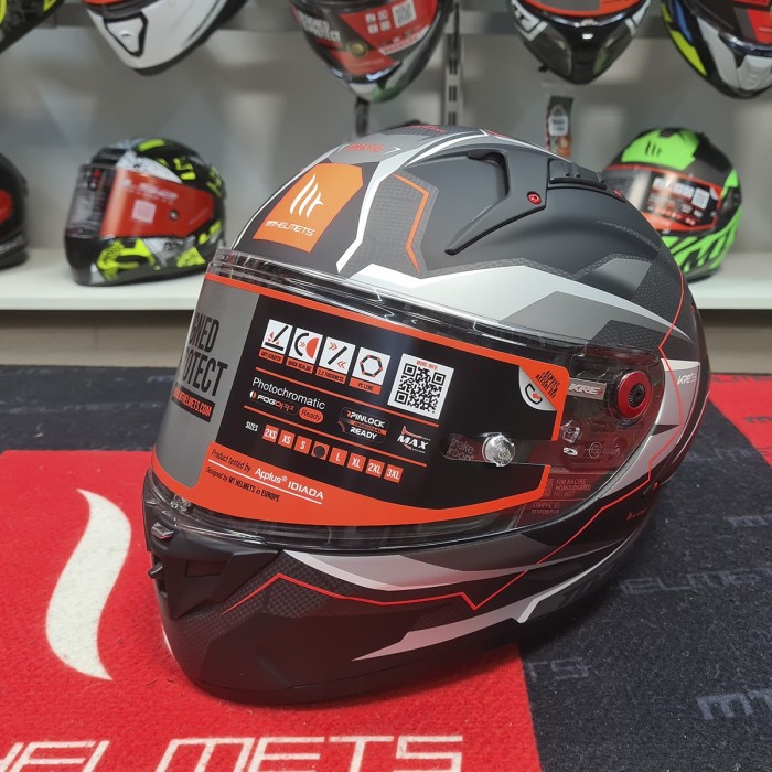 Мотошолом MT KRE+ Carbon Kraker C5 Matt Red S