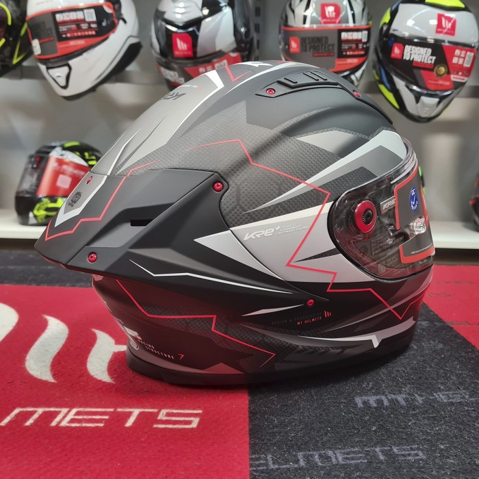 Мотошолом MT KRE+ Carbon Kraker C5 Matt Red S