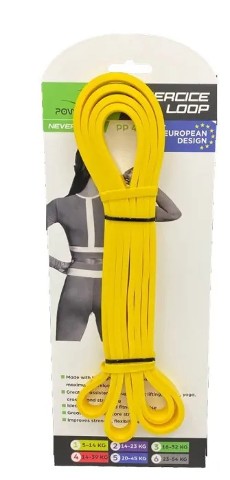Еспандер-петля (гумка для фітнесу та кроссфіту) PowerPlay 4115 Power Band Light Жовта (5-14kg)