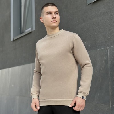 Свитшот мужской однотонный песочный Pobedov 007 ЗИМА