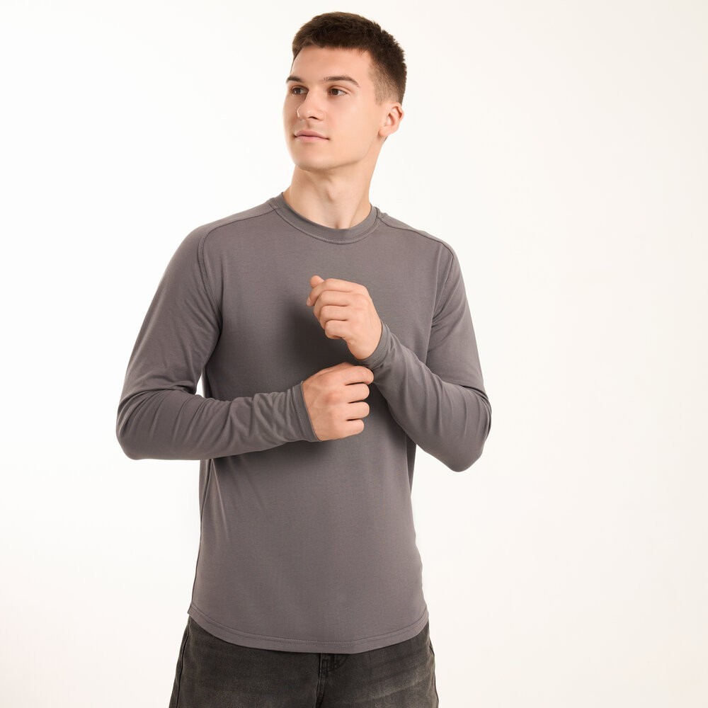 Темно-серый мужской лонгсов Pobedov Dune. Темная серая мужская кофта весна/осень