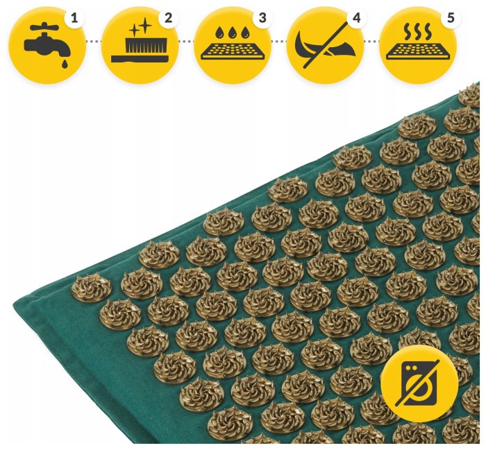 Килимок акупунктурний з подушкою 4FIZJO Eco Mat Аплікатор Кузнєцова Navy Green/Gold (P-5907739312891)