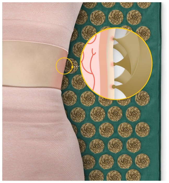 Килимок акупунктурний з подушкою 4FIZJO Eco Mat Аплікатор Кузнєцова Navy Green/Gold (P-5907739312891)