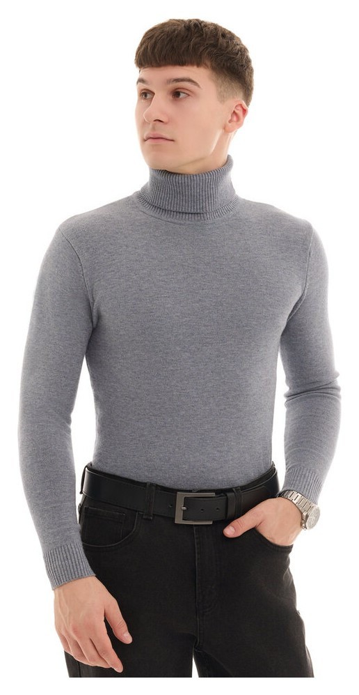 Чоловічий сірий гольф Pobedov Neck. Гольф чоловічий осінь зима